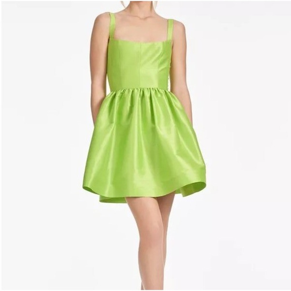 NWT Sachin & Babi Samira Mini Dress Electric Lime‎ Green Pockets Women's Size L